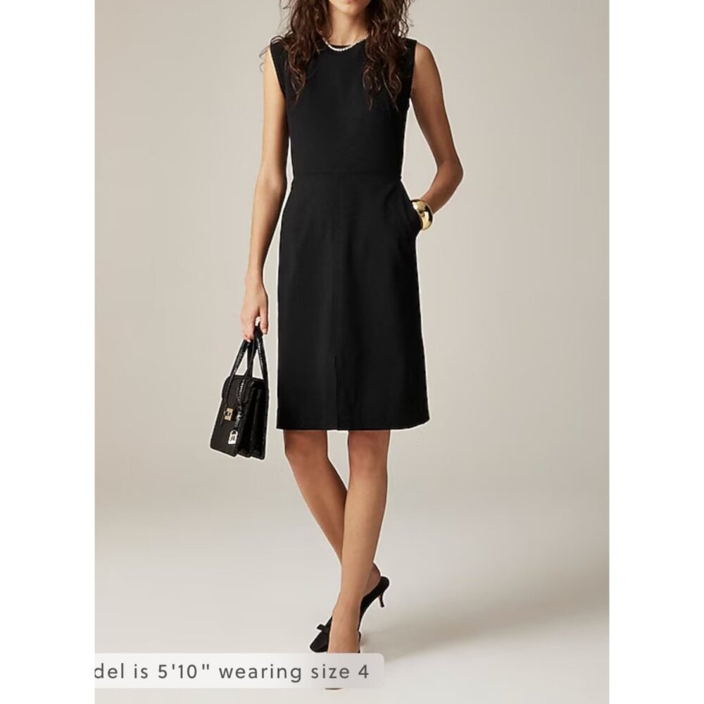 J.Crew New Resume dress in Italian wool blend 90s office blk sz 2
